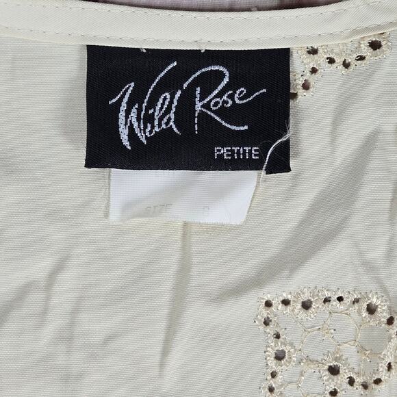 Vintage Wild Rose Petite Blazer Jacket with‎ Heart Cut Outs Back Rose Detail 8 - Picture 5 of 10